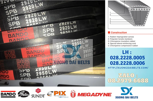 Dây curoa Bando SPB 2950 - Xương Đại BELTS - Công Ty TNHH Thương Mại Xương Đại